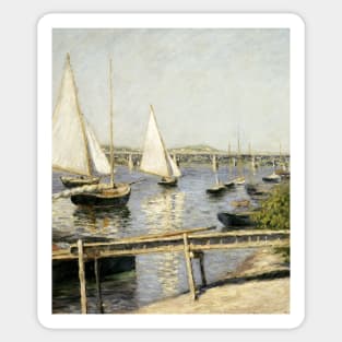 Sailing Boats at Argenteuil by Gustave Caillebotte Sticker